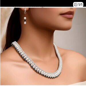 Elegant Silver Pearl Necklace